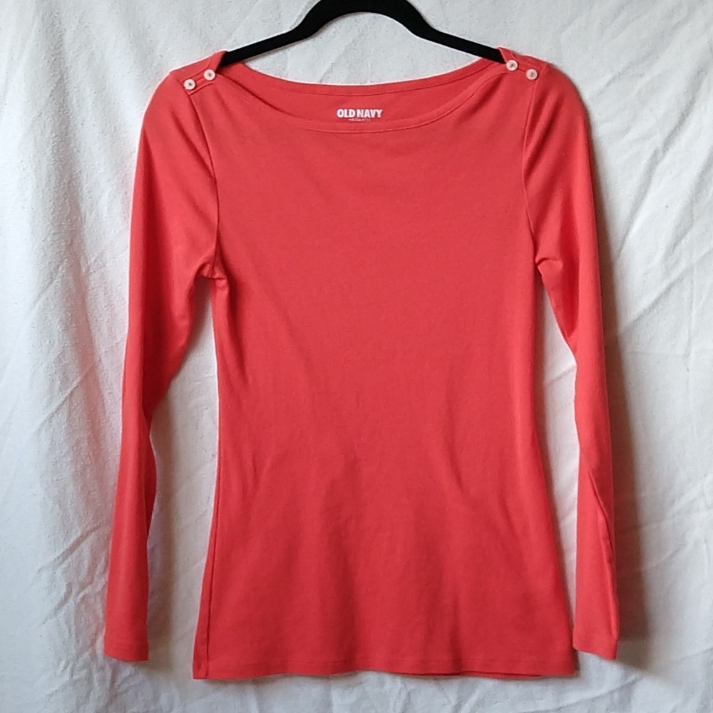 Women's Old Navy Medium Orange Long Sleeve Tee
